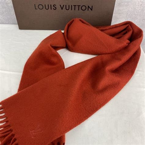 LOUIS VUITTON charp LV Collage Muffler 100 Wool Red M75755